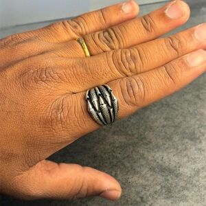 Unisex 925 Sterling Silver Wide Ring – Size 11